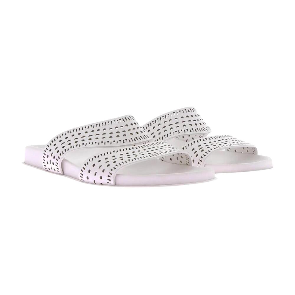 NEW ALAÏA women's leather mules in white